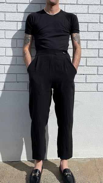 BNWOT MOSS Bros mens black tailored trousers slim fit W32 L28 tapered leg  VGC - VISION WORLD TECH PVT LTD
