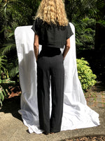Slow fashion linen high waisted pants, straight leg pants, wide leg trousers, tailored fit and high waisted women's pants. Handmade and designed in Australia, sustainable and fair. Designed and hand made in Australia.